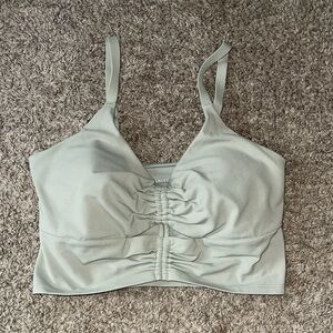 Light Sage Athleta Cinch Longline Sports Bra Runched Front  - Size Xs